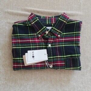 NN07 Levon Multi Check Flannel Plaid Long Sleeve Button Down Size XL NWT